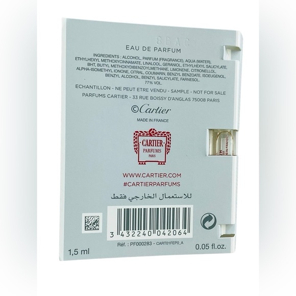 CARTIER Carat Eau de Parfum Spray 0.05oz/1.5 ml Sample/Envelope - Picture 3 of 3
